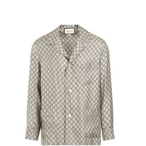 Gucci, Heren, Overhemden, Bruin, Maat: L