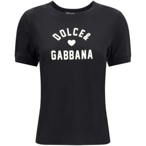 Dolce & Gabbana, Dames, Tops, Zwart, Maat: S Katoen,