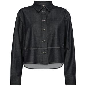 MOS Mosh, Dames, Blouses & Shirts, Zwart, Maat: XS Denim,
