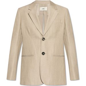 Ami Paris, Dames, Jassen, Beige, Maat: M Wol,