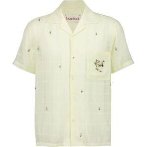 Baziszt, Heren, Overhemden, Geel, Maat: S Katoen,