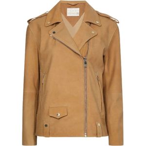 Tommy Hilfiger, Dames, Jassen, Beige, Maat: S Suède,