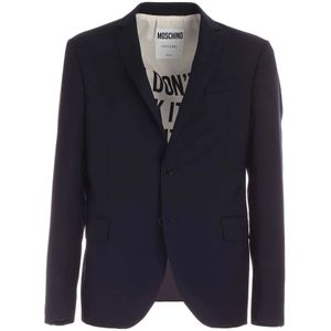 Moschino, Heren, Jassen, Blauw, Maat: M Wol,