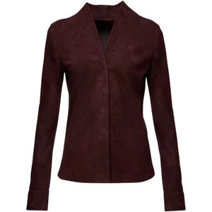 Vsp, Dames, Blouses & Shirts, Rood, Maat: XS Leer,