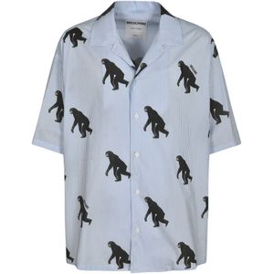 Moschino, Heren, Overhemden, Blauw, Maat: L