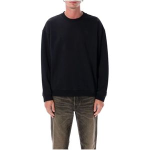 Diesel, Heren, Sweatshirts & Hoodies, Zwart, Maat: M Katoen,