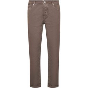 Brunello Cucinelli, Heren, Jeans, Bruin, Maat: XL Denim,
