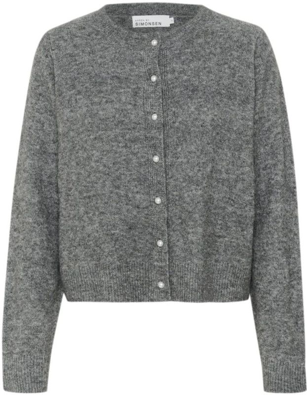 KAREN BY SIMONSEN - Gebreid Vest - Grijs Gemêleerd - Normale Pasvorm