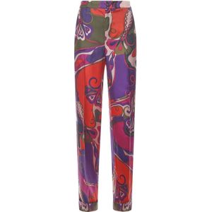 Pucci, Dames, Broeken, Veelkleurig, Maat: S Zijde,