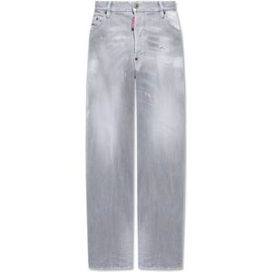 Dsquared2, Heren, Jeans, Grijs, Maat: M Leer,