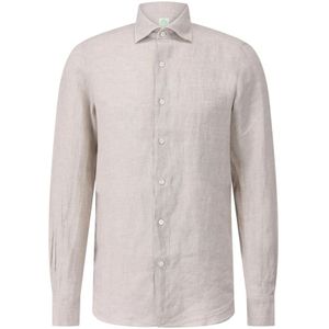 Finamore, Heren, Overhemden, Beige, Maat: 2XL