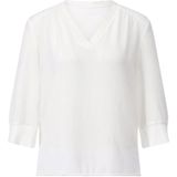 Marc Cain - Flowing Mixed Material Blouse Shirt - Wit - Overhemden