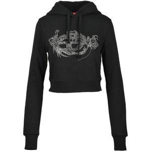 Diesel, Dames, Sweatshirts & Hoodies, Zwart, Maat: M Katoen,