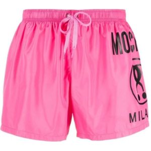 Moschino, Heren, Badkleding, Roze, Maat: 2XL Poliester,