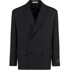 Valentino Garavani, Heren, Jassen, Zwart, Maat: L Wol,