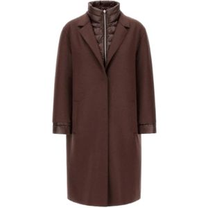 Herno, Dames, Mantels, Bruin, Maat: XS Wol,