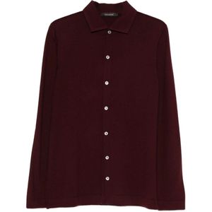 Tagliatore, Heren, Overhemden, Rood, Maat: L Wol,