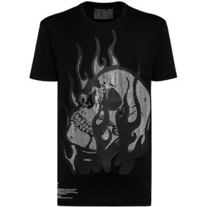 Philipp Plein, Heren, Tops, Zwart, Maat: S Katoen,