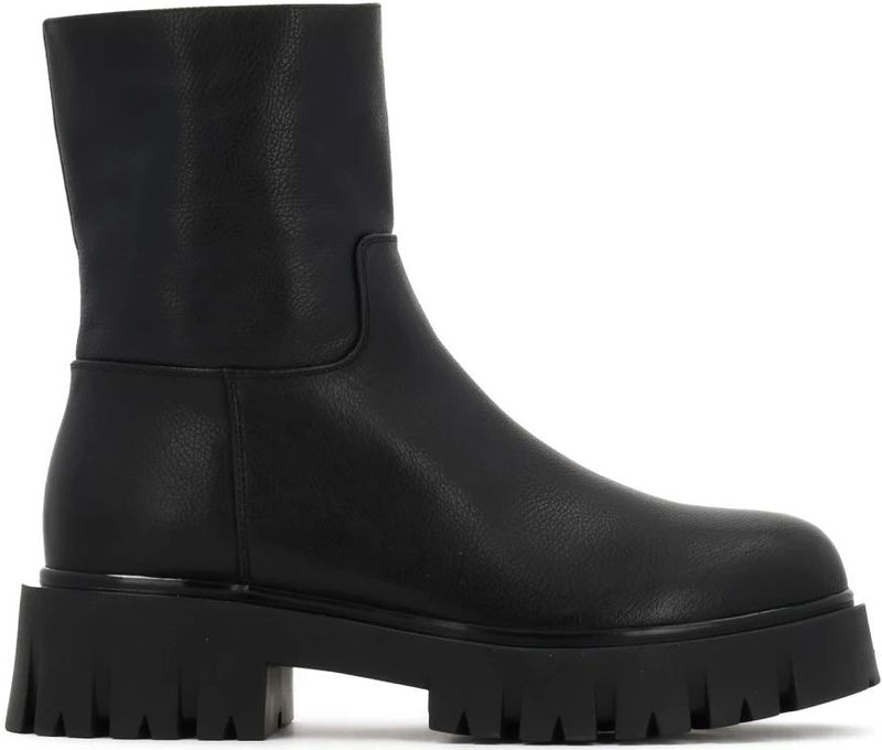 Kazar - Zwarte Leren Laarzen - Dames - Stevige Zool