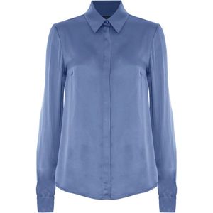 Kocca, Dames, Blouses & Shirts, Blauw, Maat: XS Wol,