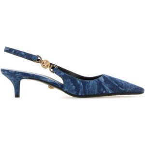 Versace, Dames, Schoenen, Blauw, Maat: 37 EU Denim,