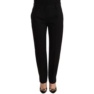 Dolce & Gabbana, Dames, Broeken, Zwart, Maat: XS Wol,