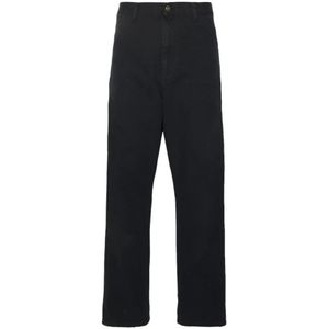 Carhartt Wip, Heren, Broeken, Zwart, Maat: W34
