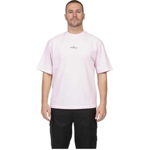 Stone Island, Heren, Tops, Roze, Maat: L