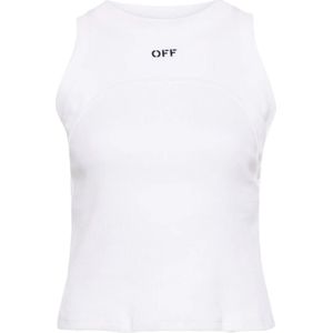 Off White, Dames, Tops, Wit, Maat: S Jersey,
