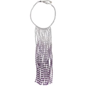 Emporio Armani - Grijze Kristal Fringe Ketting - Accessoire - Grijs - Metaal
