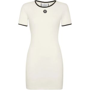 Philipp Plein, Dames, Jurken, Wit, Maat: L