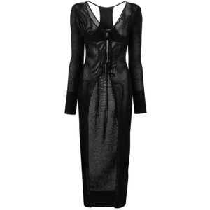 Andrea Adamo, Dames, Truien, Zwart, Maat: L Spandex,