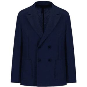 Harris Wharf London, Heren, Jassen, Blauw, Maat: M Katoen,