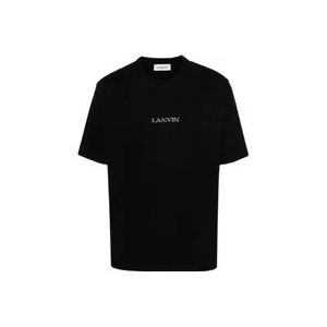 Lanvin Geborduurde Unisex T-shirts en Polos , Black , Heren , Maat: L