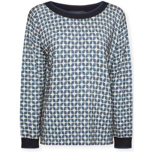 Elena Mirò, Dames, Tops, Blauw, Maat: XS Nylon,