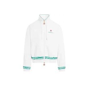 Casablanca Witte Track Jacket met Groene Strepen , White , Heren , Maat: S