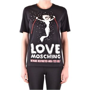 Love Moschino, Dames, Tops, Zwart, Maat: 2XS Katoen,