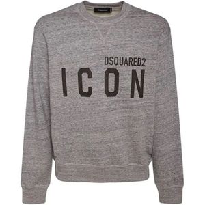 Dsquared2, Heren, Sweatshirts & Hoodies, Grijs, Maat: S Katoen,
