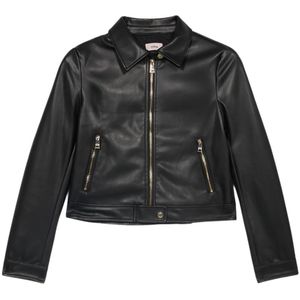 Oltre, Dames, Jassen, Zwart, Maat: S Leer,