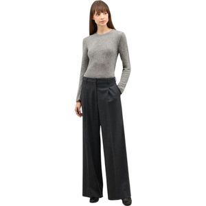 Boglioli, Dames, Broeken, Grijs, Maat: XS Flanel,