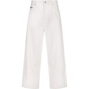 Moschino, Heren, Broeken, Wit, Maat: M Katoen,