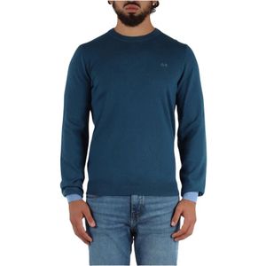 Sun68, Heren, Truien, Blauw, Maat: S Katoen,