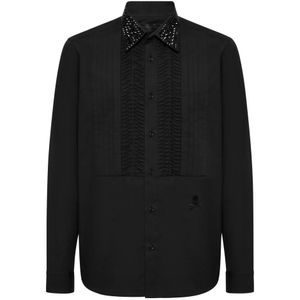 Philipp Plein, Heren, Overhemden, Zwart, Maat: 3XL Katoen,