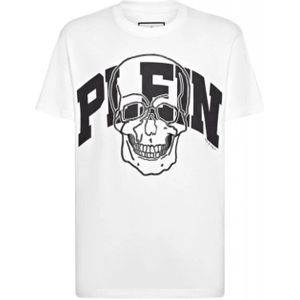 Philipp Plein, Heren, Tops, Wit, Maat: M Katoen,