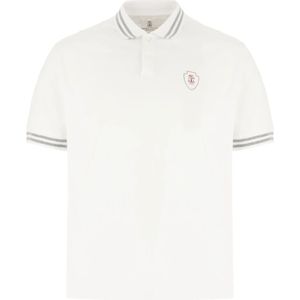 Brunello Cucinelli, Heren, Tops, Wit, Maat: S Katoen,