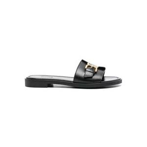 Chloé Zwarte Leren Monk Strap Sandalen , Black , Dames , Maat: 37 EU