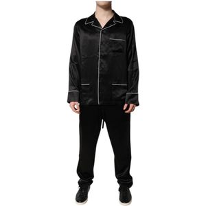 Dolce & Gabbana, Heren, Nachtkleding & Lounge, Zwart, Maat: XS Zijde,