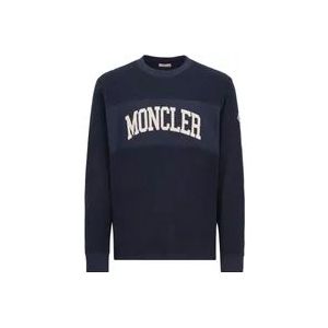 Moncler Klassieke Katoenen Sweatshirt voor Heren , Blue , Heren , Maat: XL