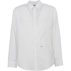 Dsquared2, Heren, Overhemden, Wit, Maat: S Katoen,