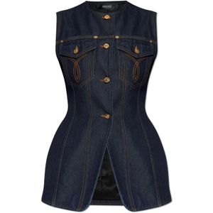 Versace, Dames, Jassen, Blauw, Maat: XS Denim,